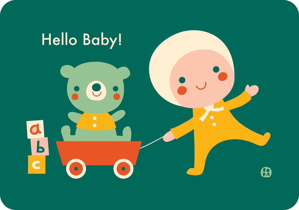 Bora hello baby-toys ansichtkaart