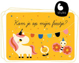 Uitnodiging: 6 kaarten eenhoorn. - afbeelding 1