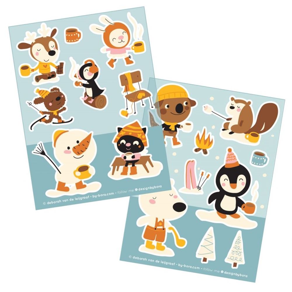 Bora stickervellen 2 x a6. hot chocolat