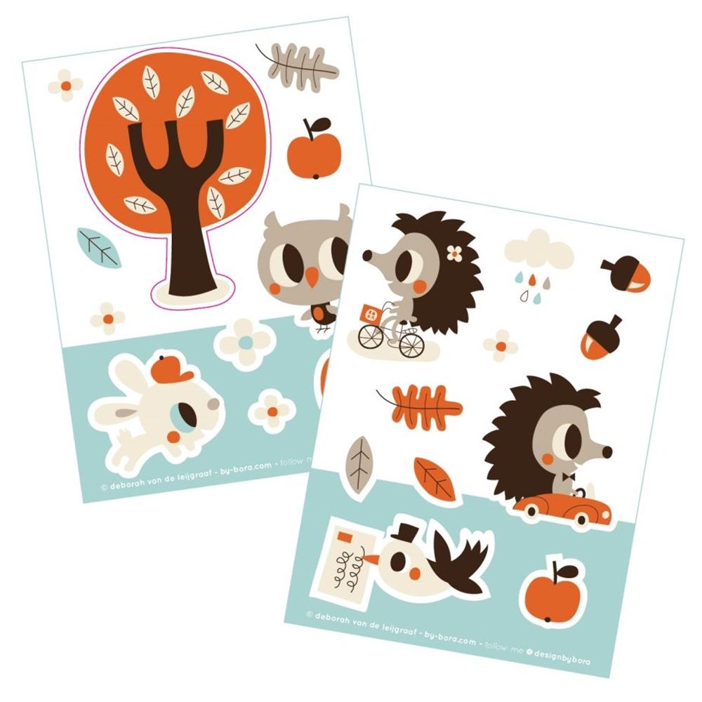 Bora stickervellen 2 x a6. henry hetty
