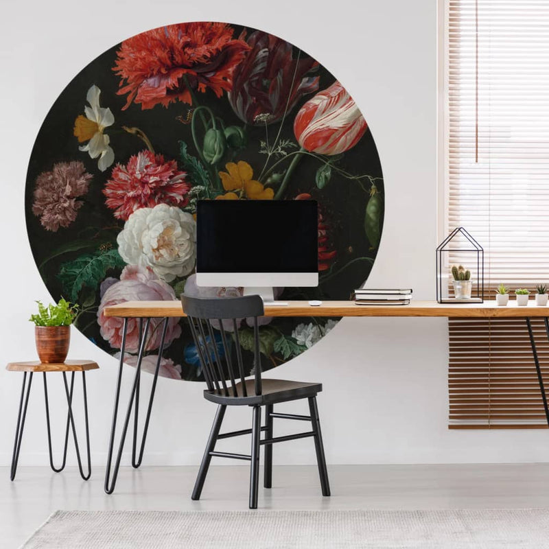 WALLART WALLART Wallow Circle Golden Age Flowers 190 cm