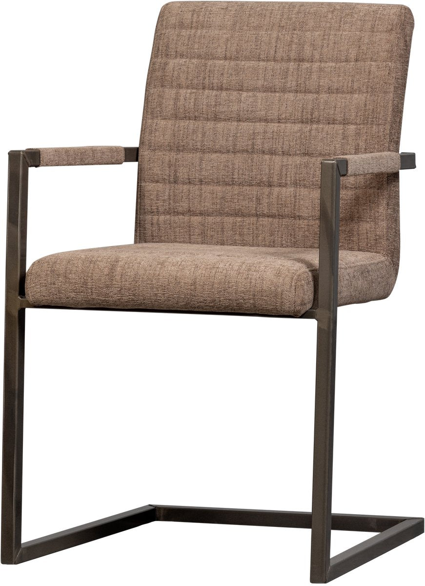 Sedia da pranzo bassa in legno - tessuto intrecciato - marrone melange - 87x54x62