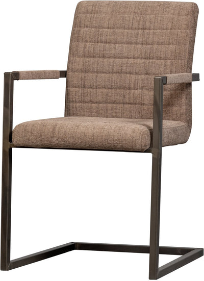 Sedia da pranzo bassa in legno - tessuto intrecciato - marrone melange - 87x54x62