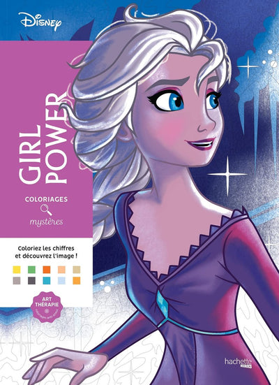 Hachette coloriages mystères disney girl power - color by number - coloring book for adults