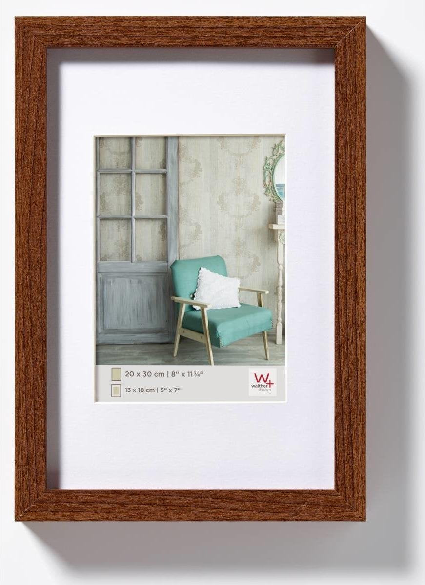 Walther stockholm - mdf houten lijst- fotoformaat 30x40 cm - walnoot
