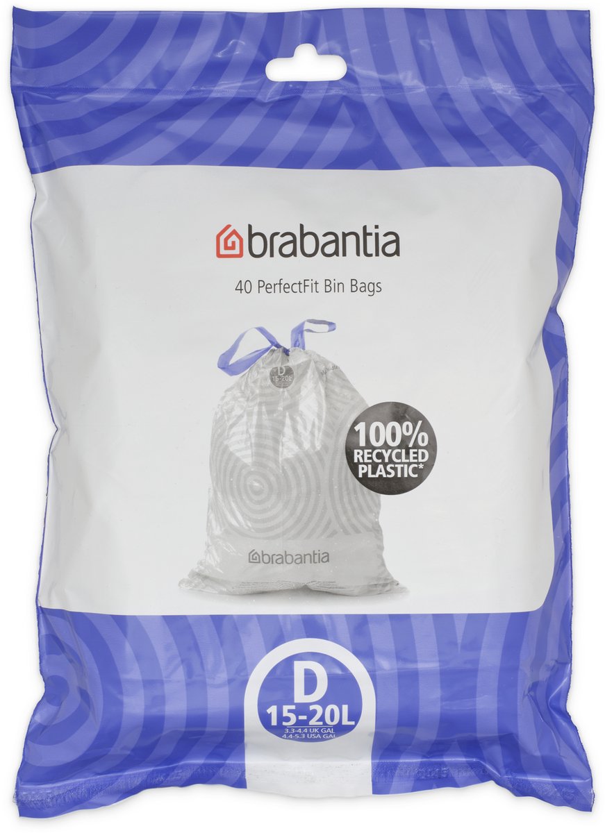 Sacchi spazzatura Brabantia Perfectfit - 15 20 l - codice d - 40 pezzi