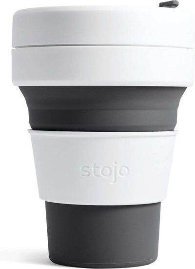 Stojo - pocket cup - koffie theebeker - 355 ml - herbruikbaar - opvouwbaar - slate