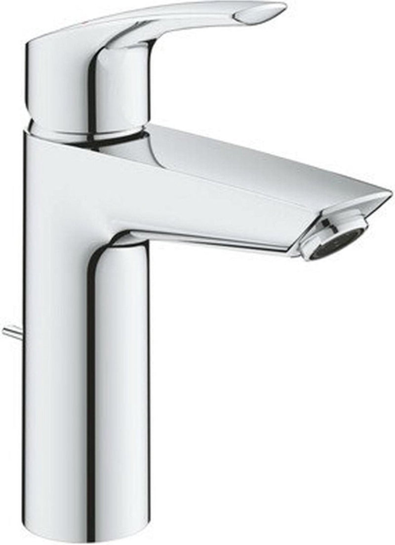Grohe eurosmart mezclador de lavabo - tamaño m - palanca de metal - Silkmove starlight ecojoy - limitador de temperatura - cromo