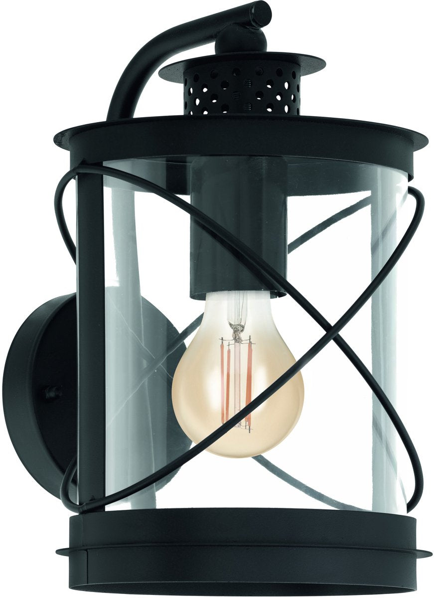 Eglo hilburn wandlamp buiten - e27 - 28 cm - zwart