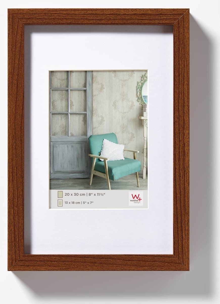 Walther Stoccolma - struttura in legno mdf - misura foto 10x15 cm - noce