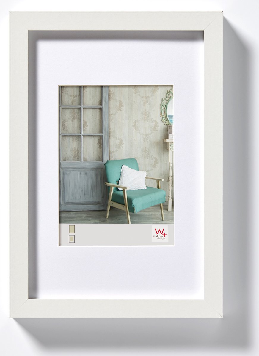 Walther stockholm - marco de madera mdf - tamaño foto 18x24 cm - blanco