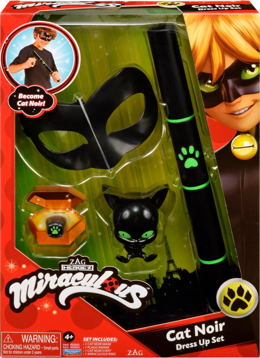 Miraculous - conjunto de disfraces de juego de rol de gato negro milagroso