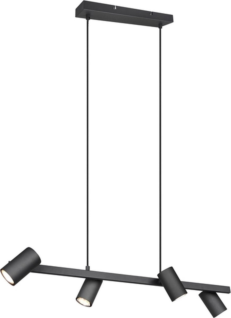 Trio marley - lámpara colgante - negro mate - excl. 4x gu10 4,9 w - montaje en techo - altura regulable