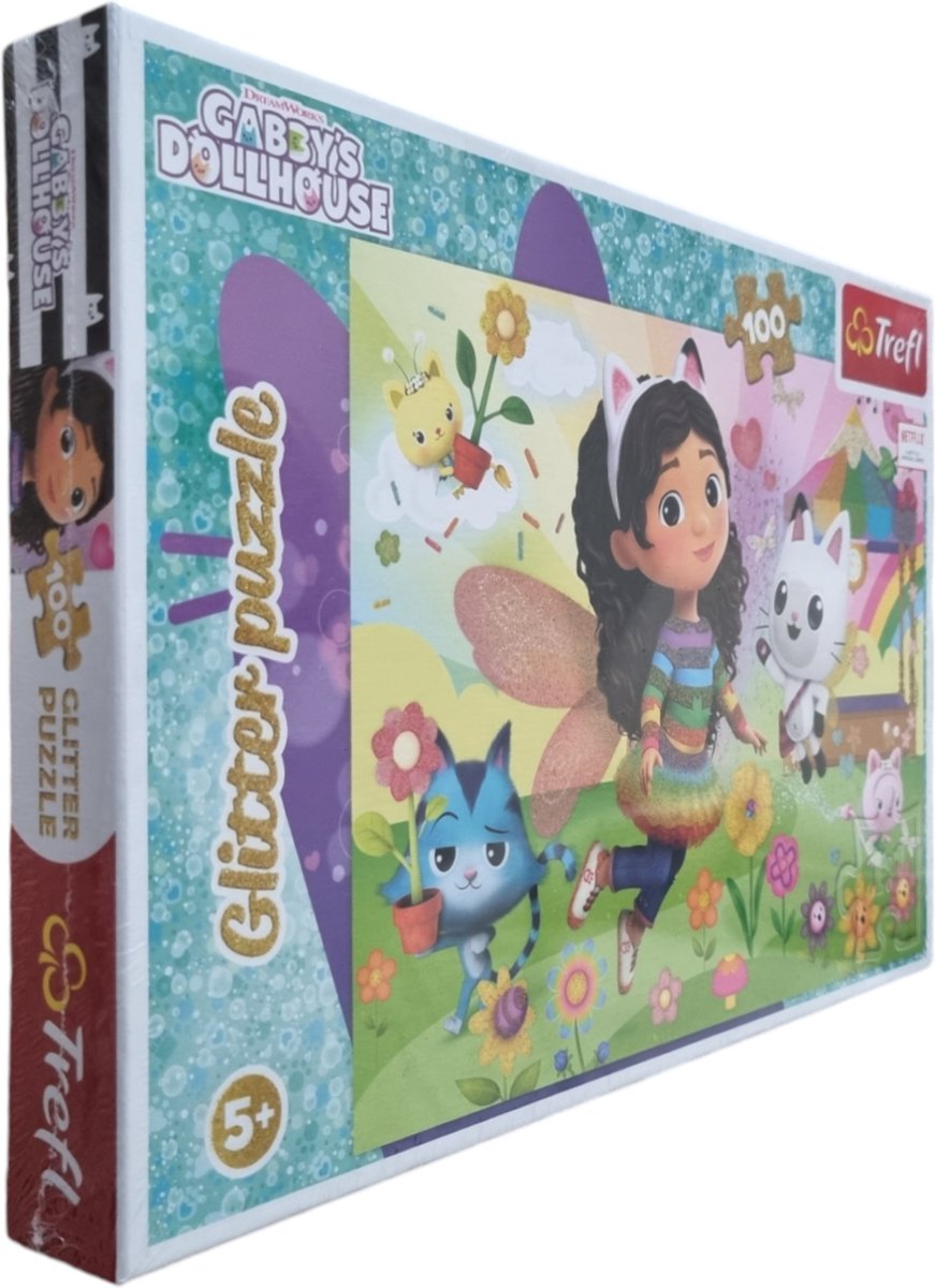 Puzzle Trefl glitter - casa delle bambole di Gabby - 100 pezzi