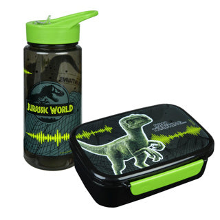Jurrarasic World Set Schood Book e bottiglia da bere