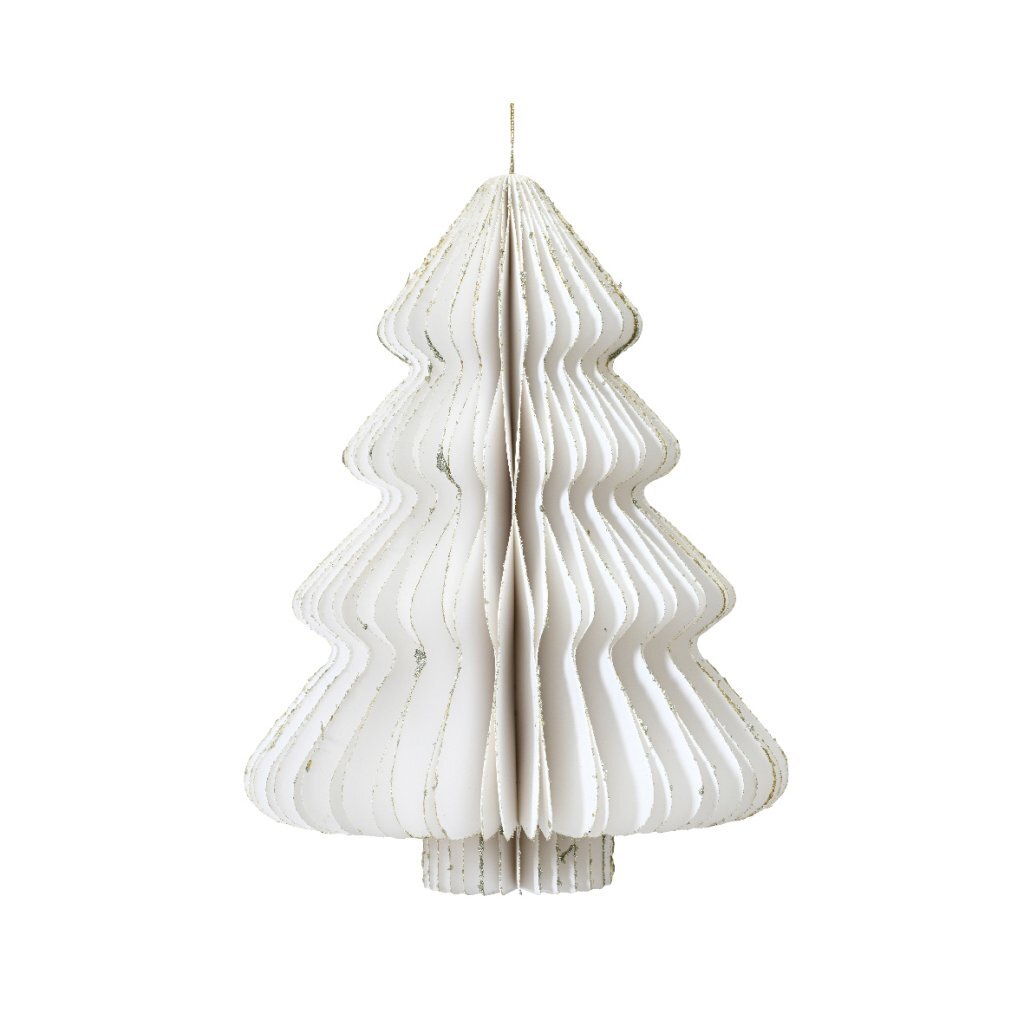 Decoris albero di carta 11,3x15 cm bianco