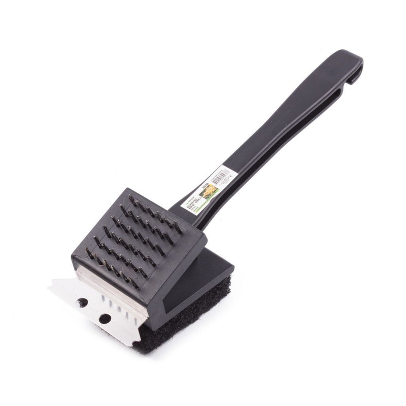 Cepillo para parrilla Benson bbq 3 en 1 con mango de acero inoxidable negro