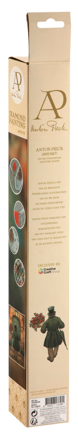 Grafix diamond painting anton pieck man met rozen 40x50cm - afbeelding 4