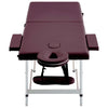 Vidaxl massagetafel inklapbaar 2 zones aluminum wijnpaars