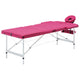 Vidaxl Massage Table Colppecible 3 zone in alluminio rosa