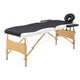 Vidaxl Massage Table Colpottibile 2 zone in legno bianco e nero