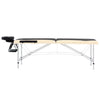 Vidaxl Massage Table Colppecible 2 zone in alluminio nero e beige