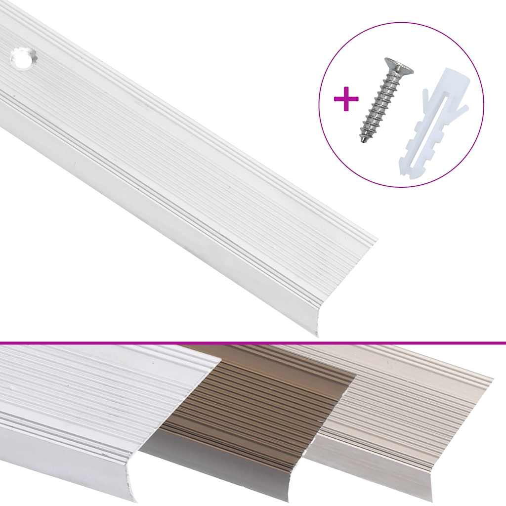 Vidaxl Paragradini per scale a L 15 pz 90 cm in alluminio color argento