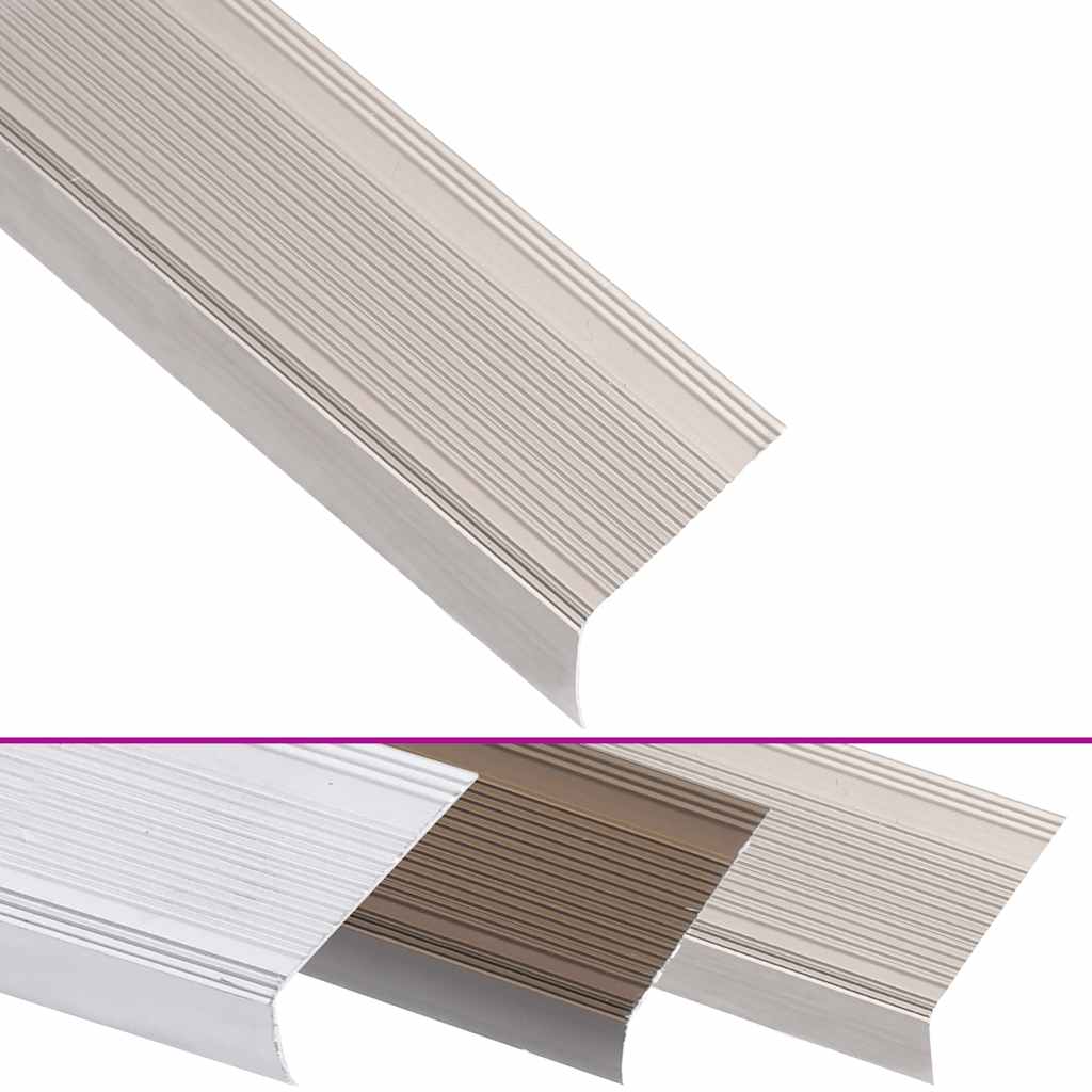 VidaXL Paragradini per scale a Forma di L 5 pz 90 cm in alluminio color champagne