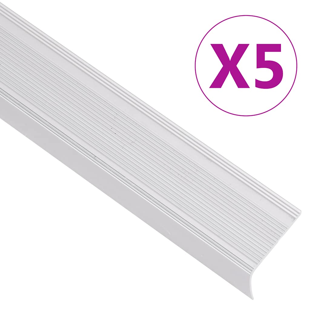 Vidaxl Paragradini per scale a L 5 pz 100 cm in alluminio color argento