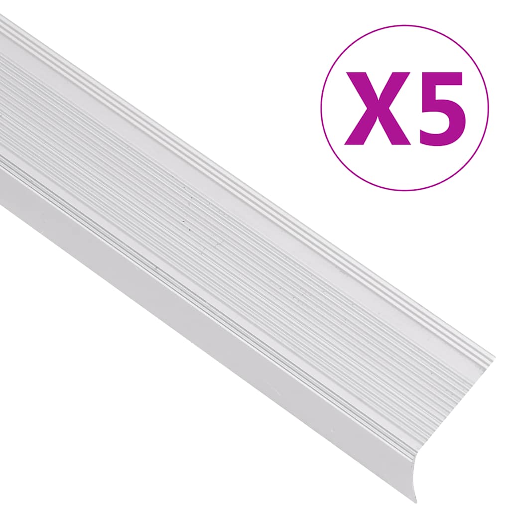 Vidaxl Paragradini per scale a L 5 pz 100 cm in alluminio color argento
