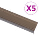 Vidaxl stair nosings L-shaped 5 pcs 100 cm aluminum brown