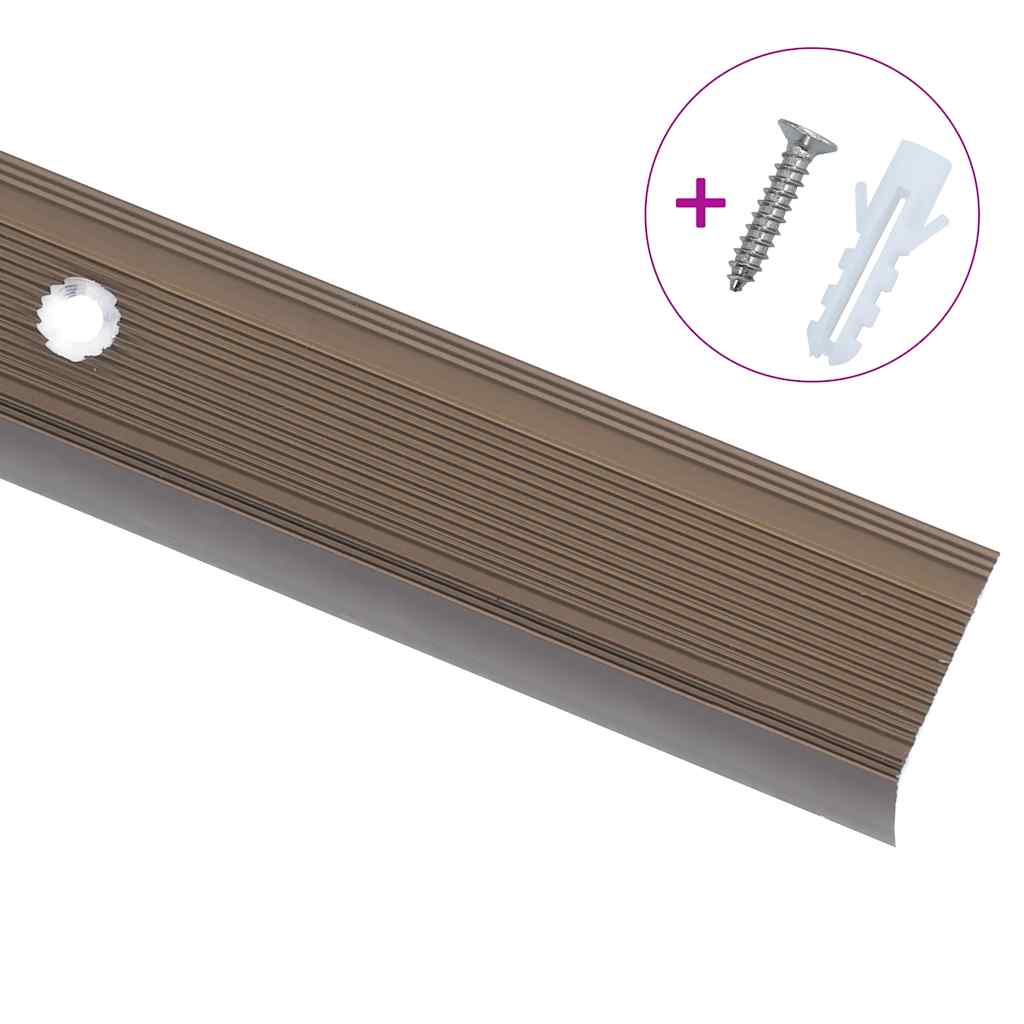 Vidaxl mamperlines de escalera en forma de L 15 piezas 100 cm aluminio marrón
