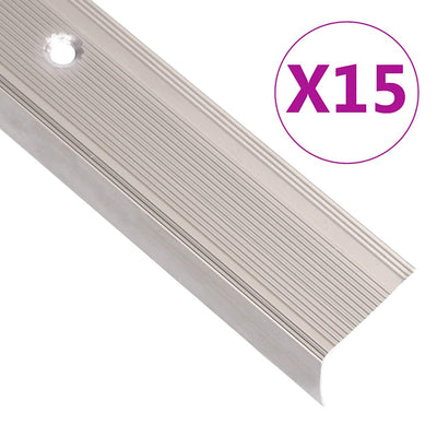 VidaXL mamperles de escalera en forma de L 15 piezas 100 cm aluminio color champagne