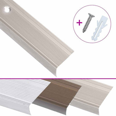 VidaXL mamperles de escalera en forma de L 15 piezas 100 cm aluminio color champagne
