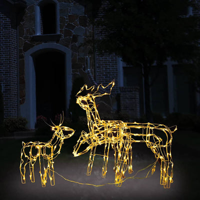 Vidaxl 3 partes de iluminación navideña Rendieren 229 LED