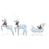 Vidaxl kerstdecoratie rendieren en slee 60 led's zilverkleurig