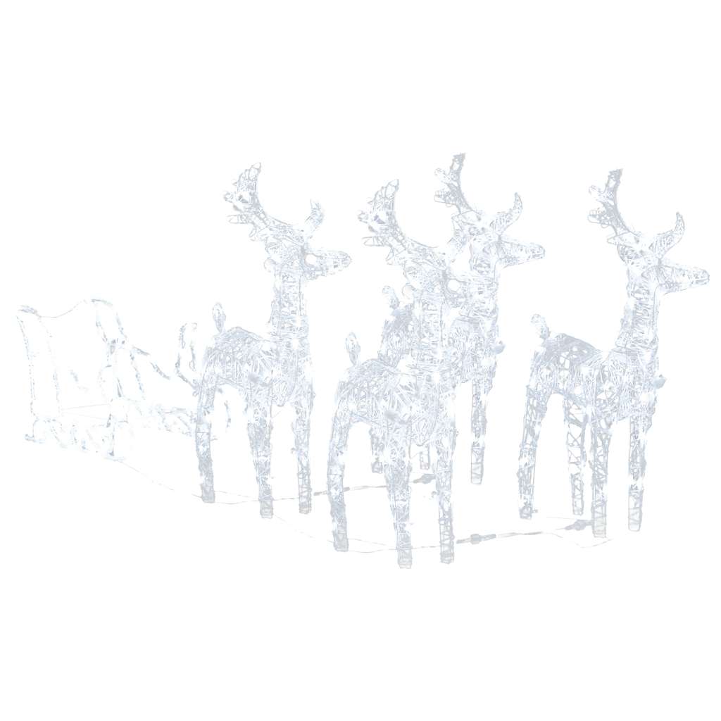 Vidaxl Decoration Reindeer e slitta 280x28x55 cm acrilico