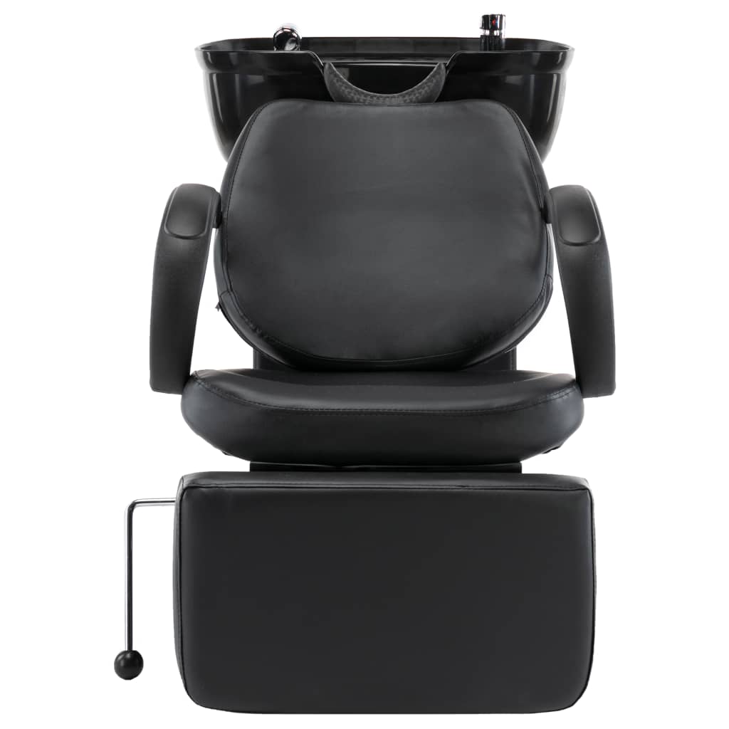 Silla de lavado Vidaxl con Washbasin de cuero artificial negro