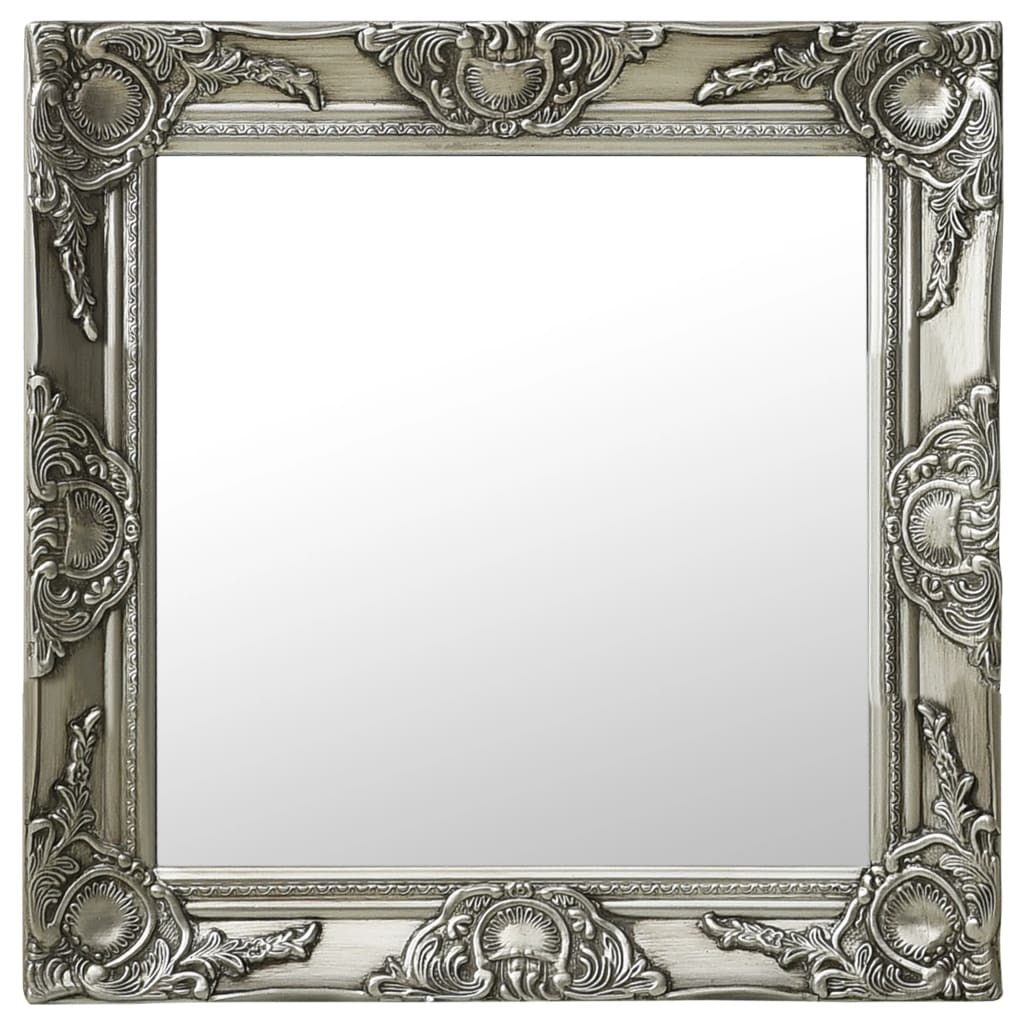 Vidaxl Wall Mirror Barroque Style 50x50 cm de color plateado