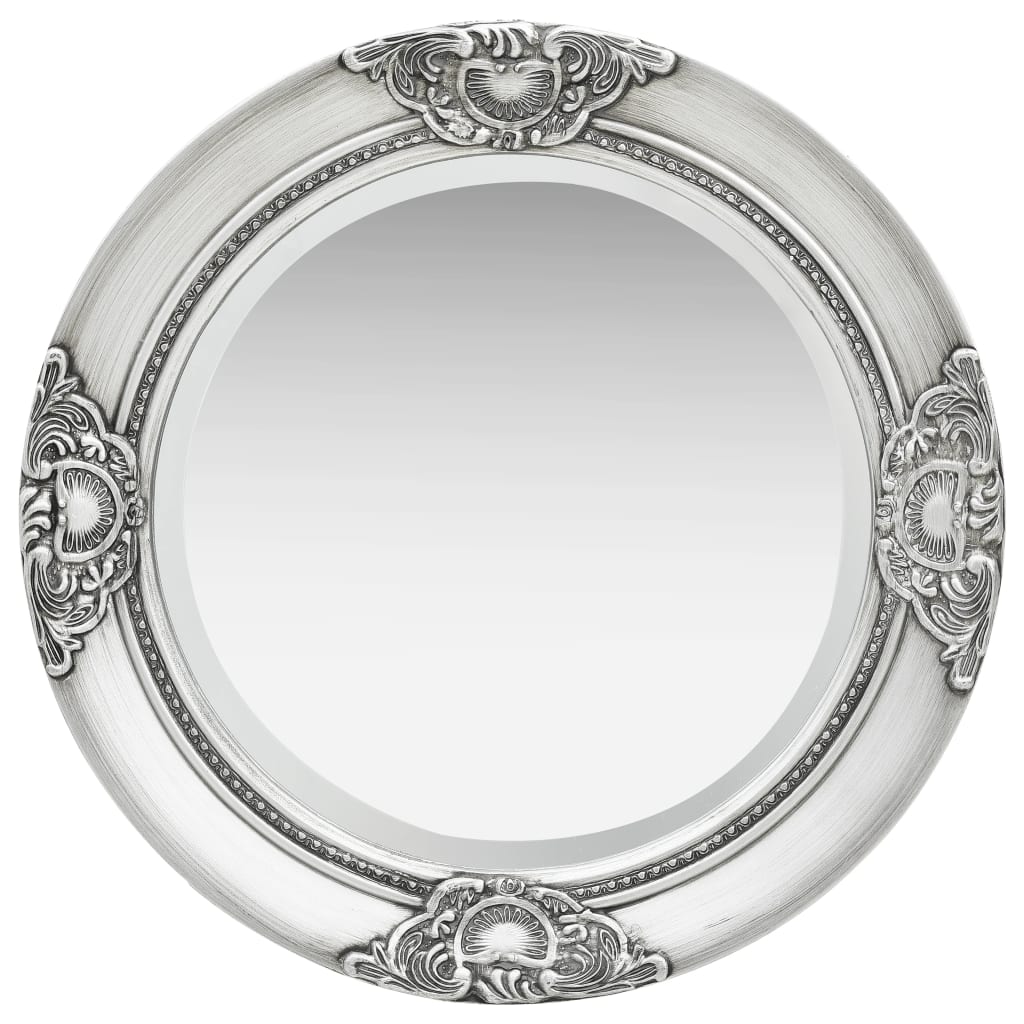 Vidaxl Mirror de pared estilo barroco de 50 cm de color plateado