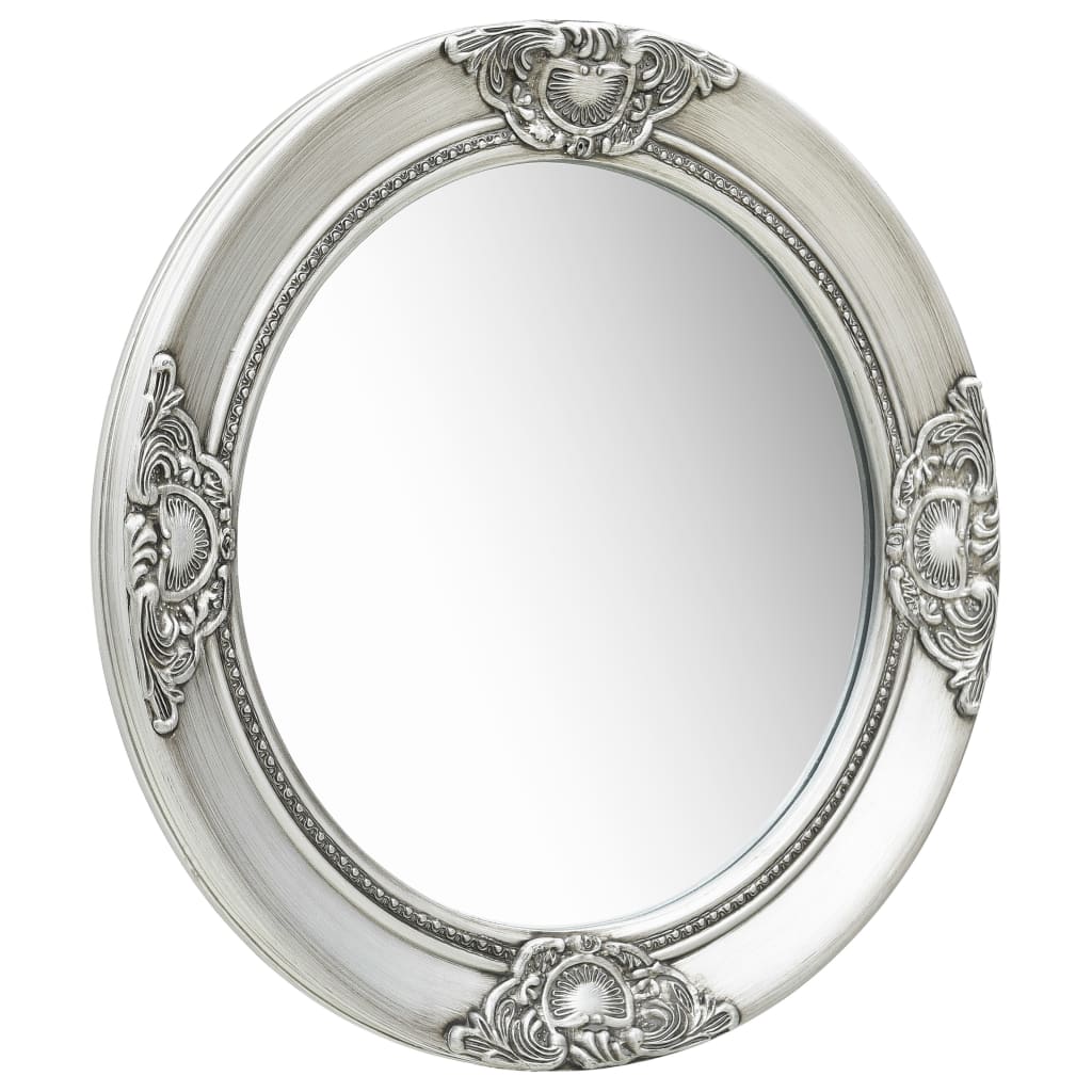 Vidaxl Mirror de pared estilo barroco de 50 cm de color plateado
