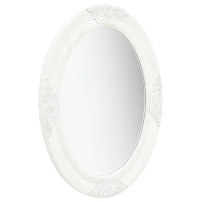Vidaxl Wall Mirror Barroque Style 50x70 cm White