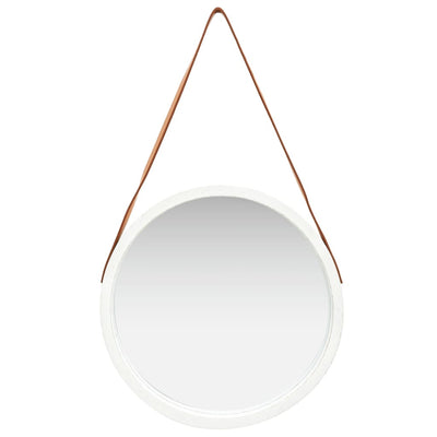 Espejo de pared Vidaxl con banda de 50 cm de blanco
