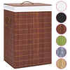 Canasta de lavandería Vidaxl con 2 compartimentos 72 L Bamboo Brown