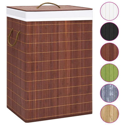 Canasta de lavandería Vidaxl con 2 compartimentos 72 L Bamboo Brown