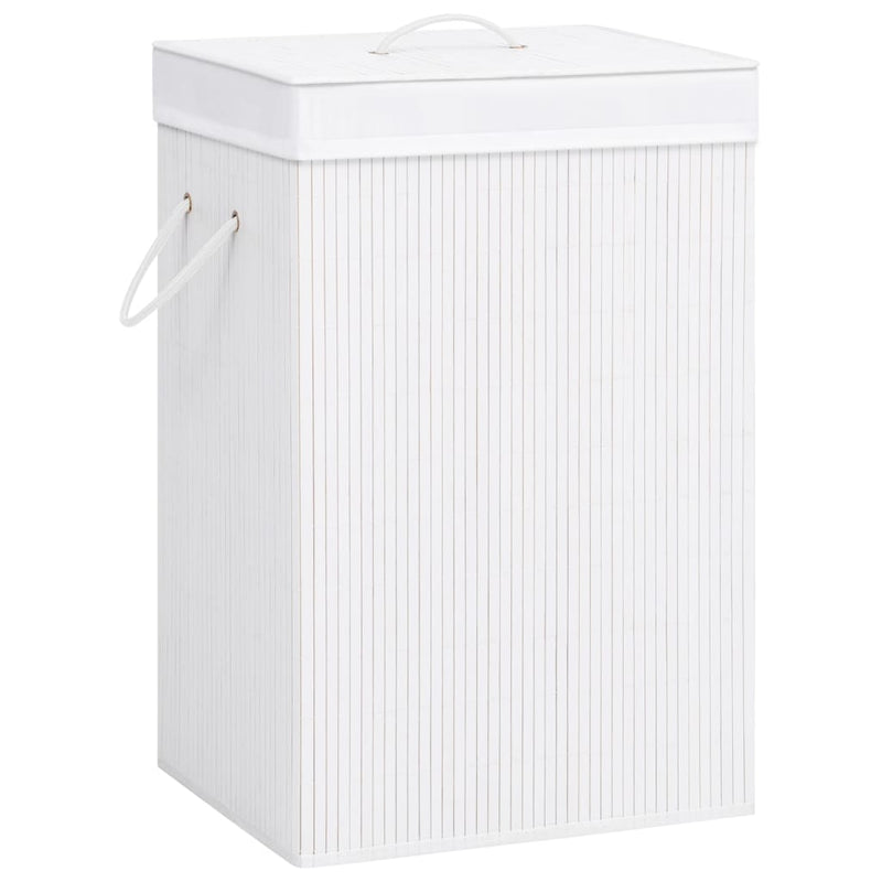 Vidaxl Laundry Basket con 1 scatola Bamboo Bianco