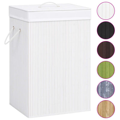Vidaxl Laundry Basket con 1 scatola Bamboo Bianco