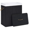 Canasta de lavandería de Vidaxl con 1 caja 83 L Bamboo Negro