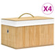 Scatole di archiviazione Vidaxl 4 St Bamboo