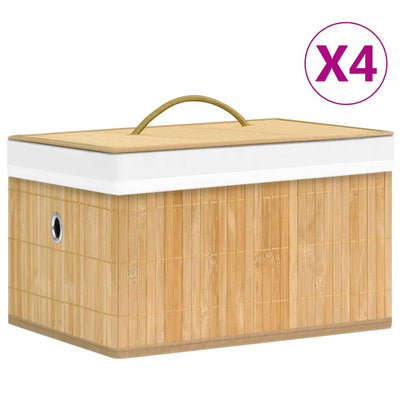 Scatole di archiviazione Vidaxl 4 St Bamboo
